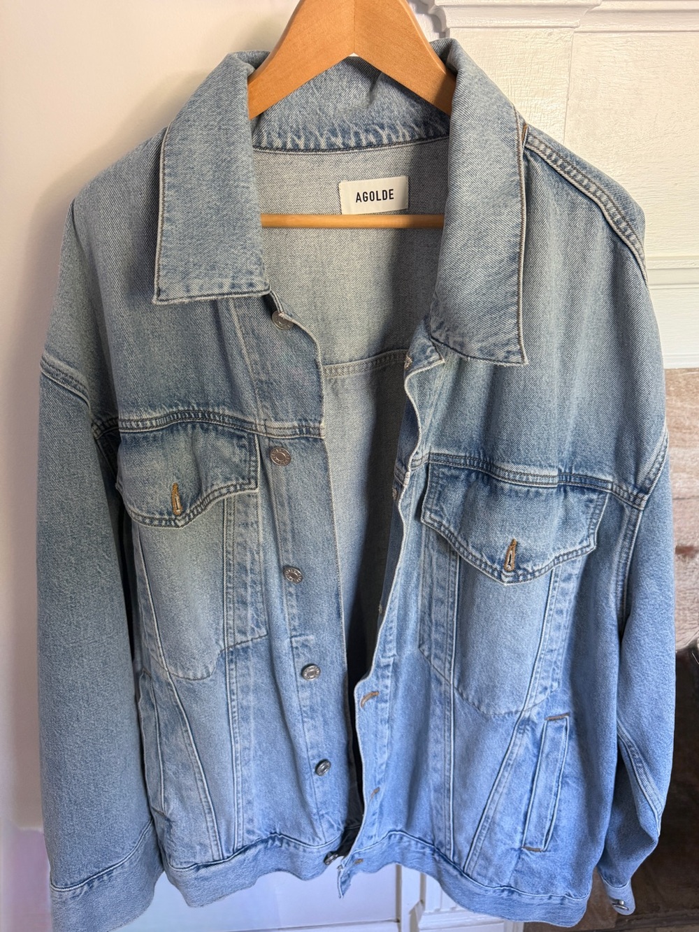 AGOLDE Wayne Oversized Denim Jacket in Resent